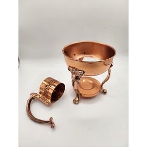 Vintage Princess House Copper & Brass Glass Tea Coffee Carafe Pot Pieces 1960s